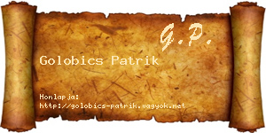 Golobics Patrik névjegykártya