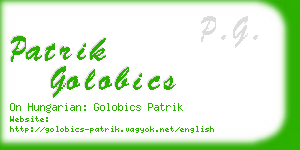 patrik golobics business card